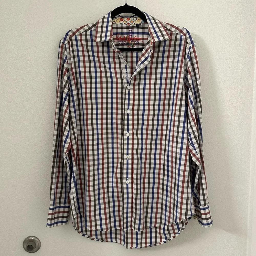 Robert Graham Modern Americana Men’s button down shirt size medium plaid